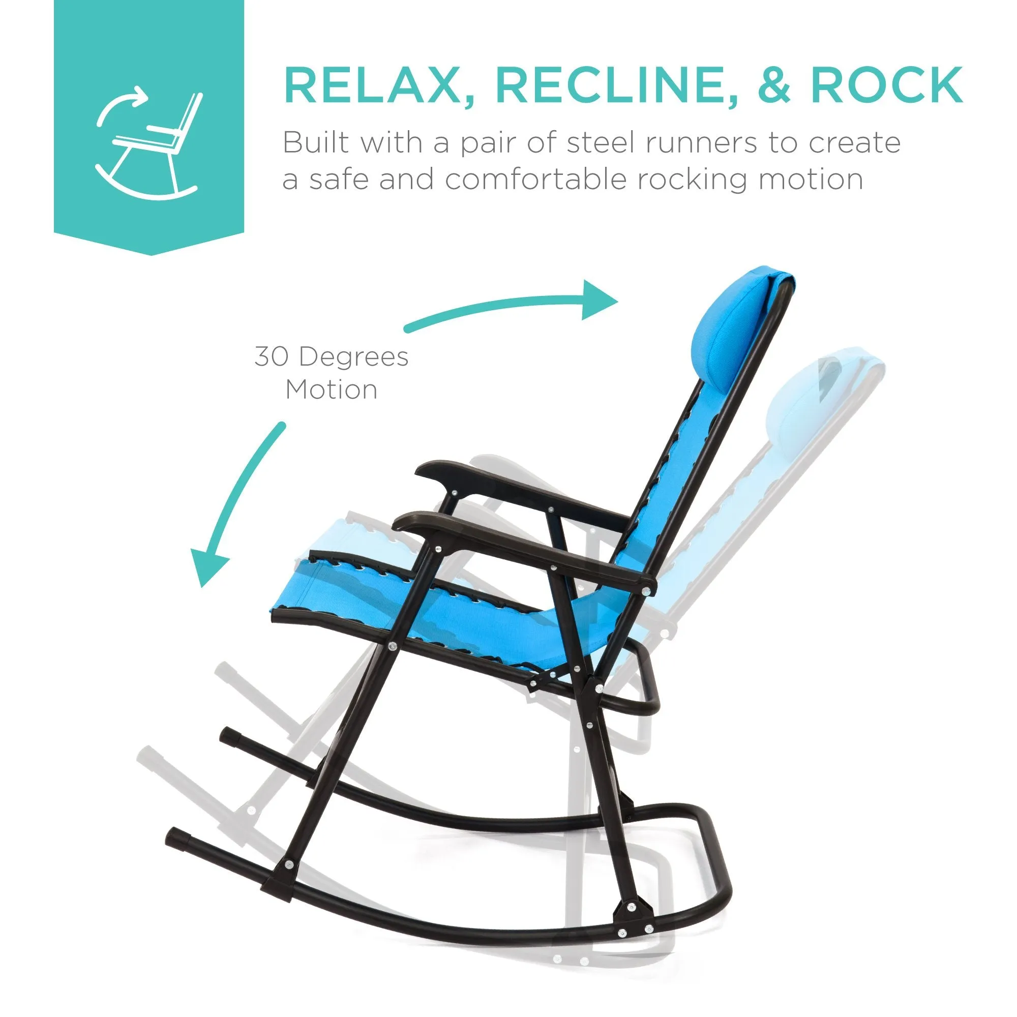 Chair Extensive selection Gravity Lounge Foldable Rocking Patio Zero Fast dispatch