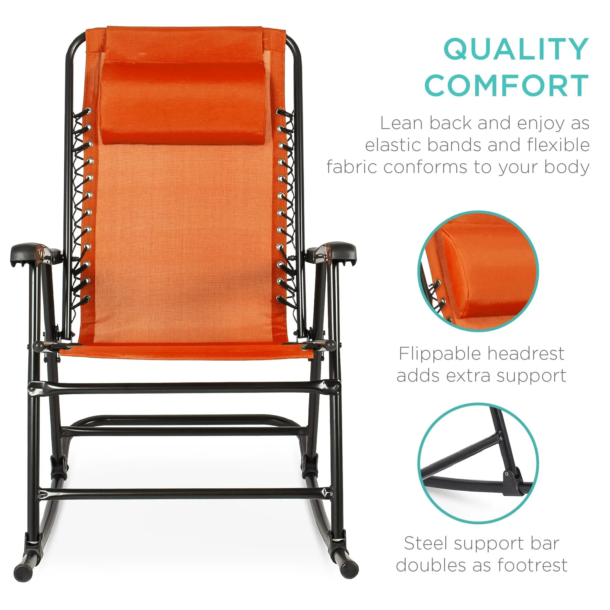 Chair Extensive selection Gravity Lounge Foldable Rocking Patio Zero Fast dispatch