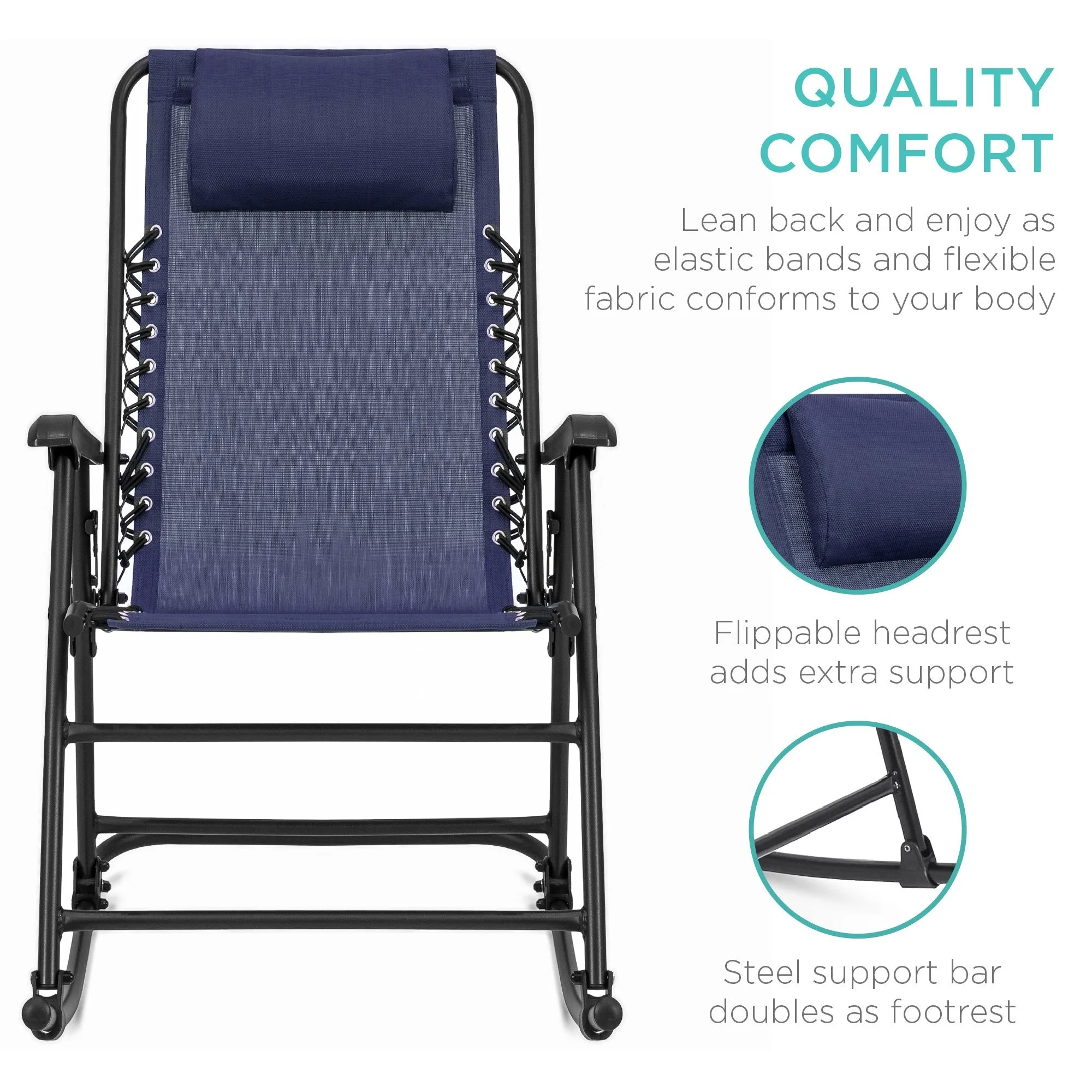 Chair Extensive selection Gravity Lounge Foldable Rocking Patio Zero Fast dispatch