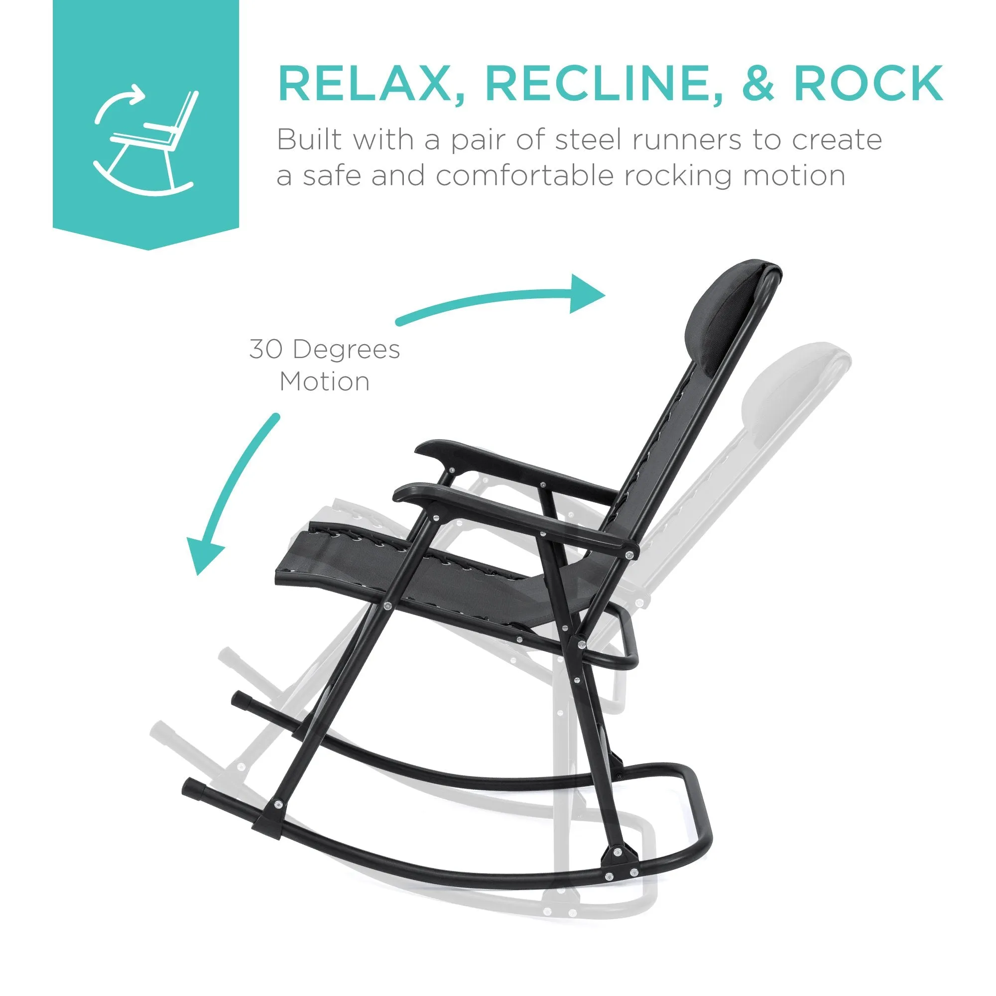 Chair Extensive selection Gravity Lounge Foldable Rocking Patio Zero Fast dispatch