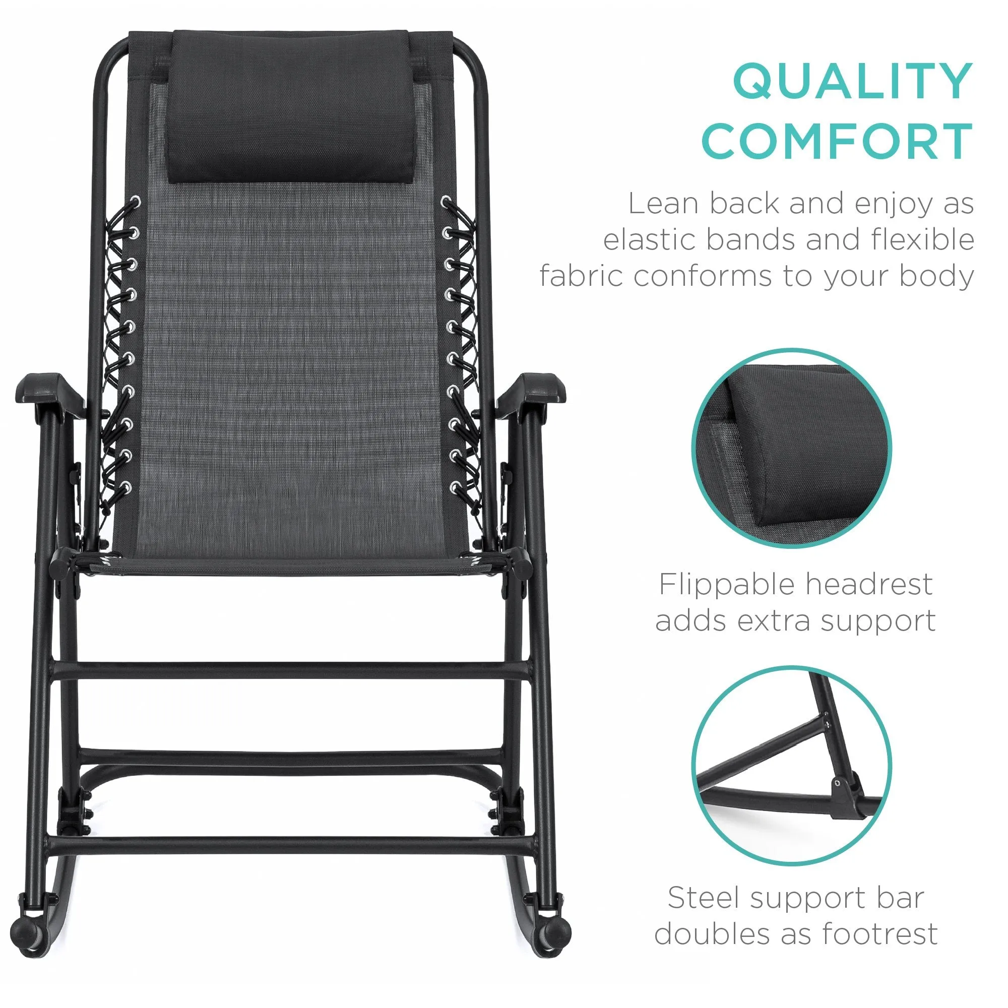 Chair Extensive selection Gravity Lounge Foldable Rocking Patio Zero Fast dispatch