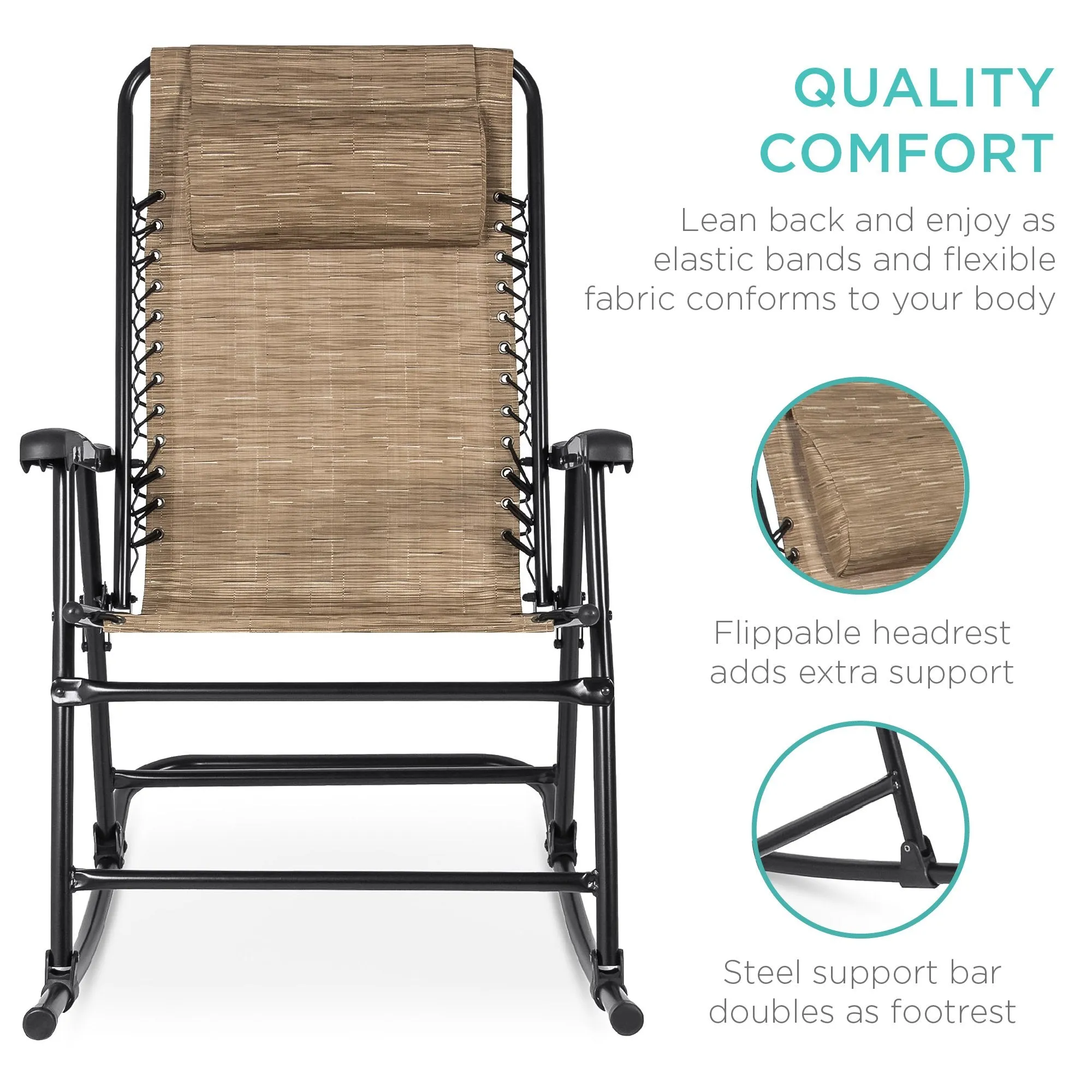 Chair Extensive selection Gravity Lounge Foldable Rocking Patio Zero Fast dispatch