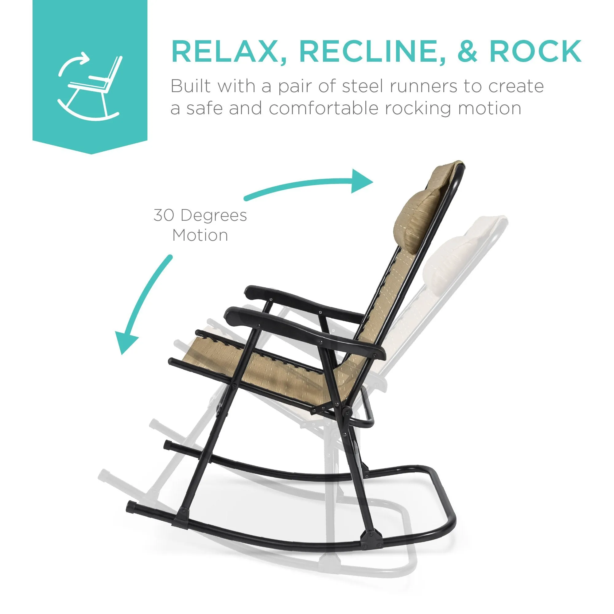 Chair Extensive selection Gravity Lounge Foldable Rocking Patio Zero Fast dispatch