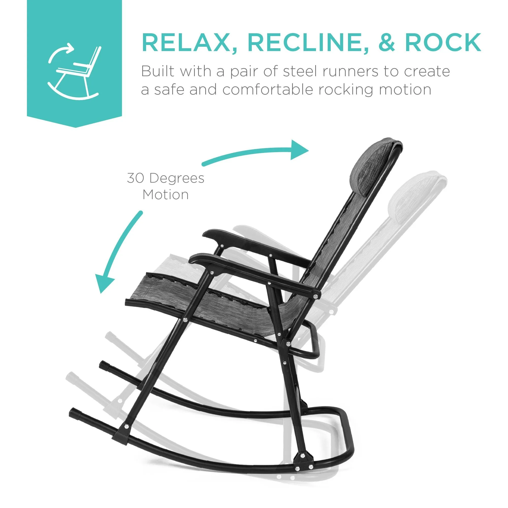 Chair Extensive selection Gravity Lounge Foldable Rocking Patio Zero Fast dispatch