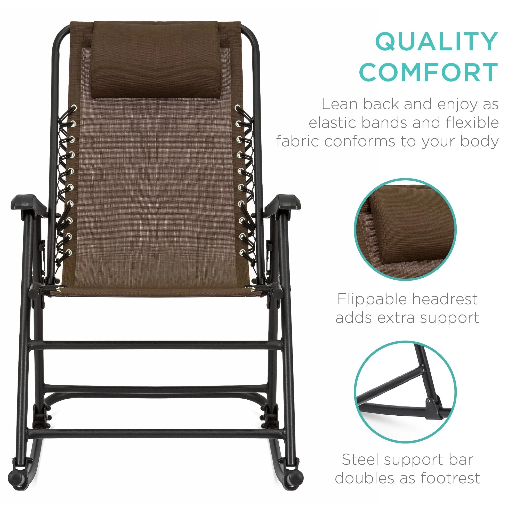 Chair Extensive selection Gravity Lounge Foldable Rocking Patio Zero Fast dispatch