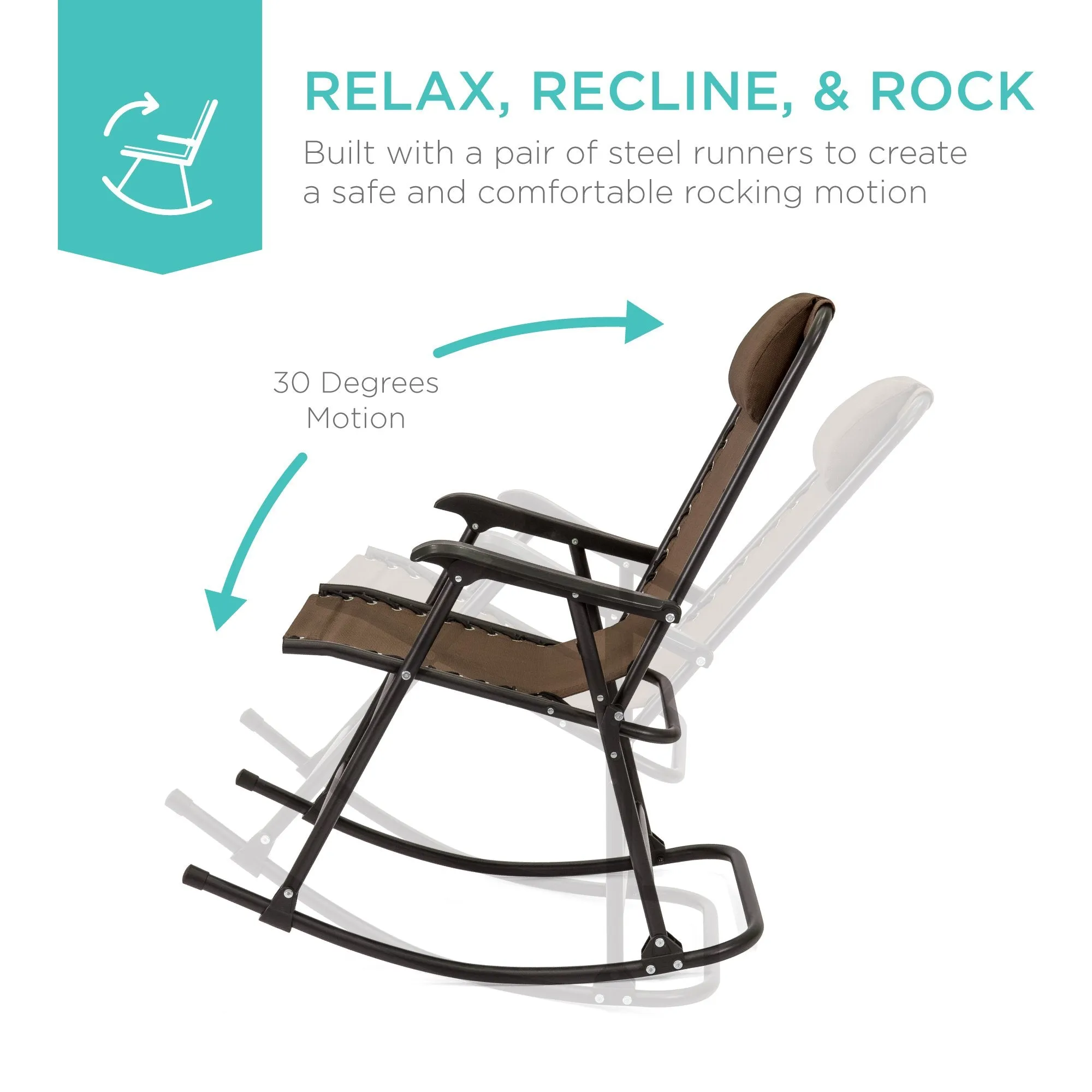 Chair Extensive selection Gravity Lounge Foldable Rocking Patio Zero Fast dispatch