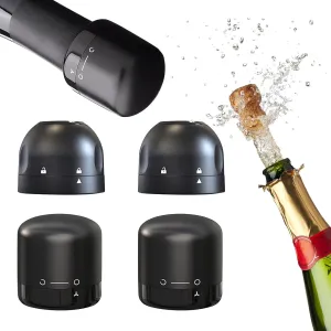 Champagne and Wine stoppers, (4Pack) SunDiao Champagne and Wine Sealer, Reusable Silicone Leakproof Champagne & Wine Stoppers, Keep Champagne and Wine Fresh
