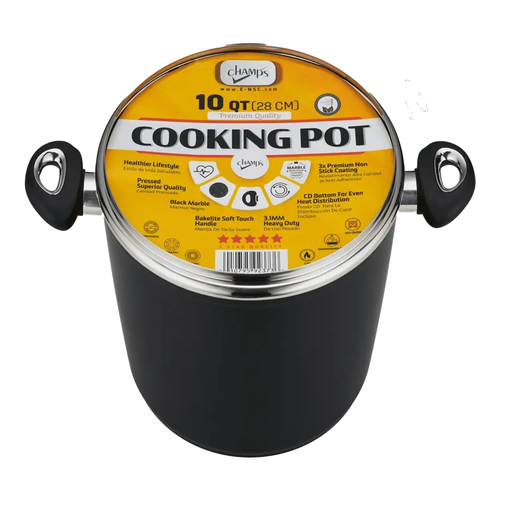 Champs Black Pot NS Speckled Inside w/ Glass Lid 3.1mm 14 qrt From Mexmax INC.