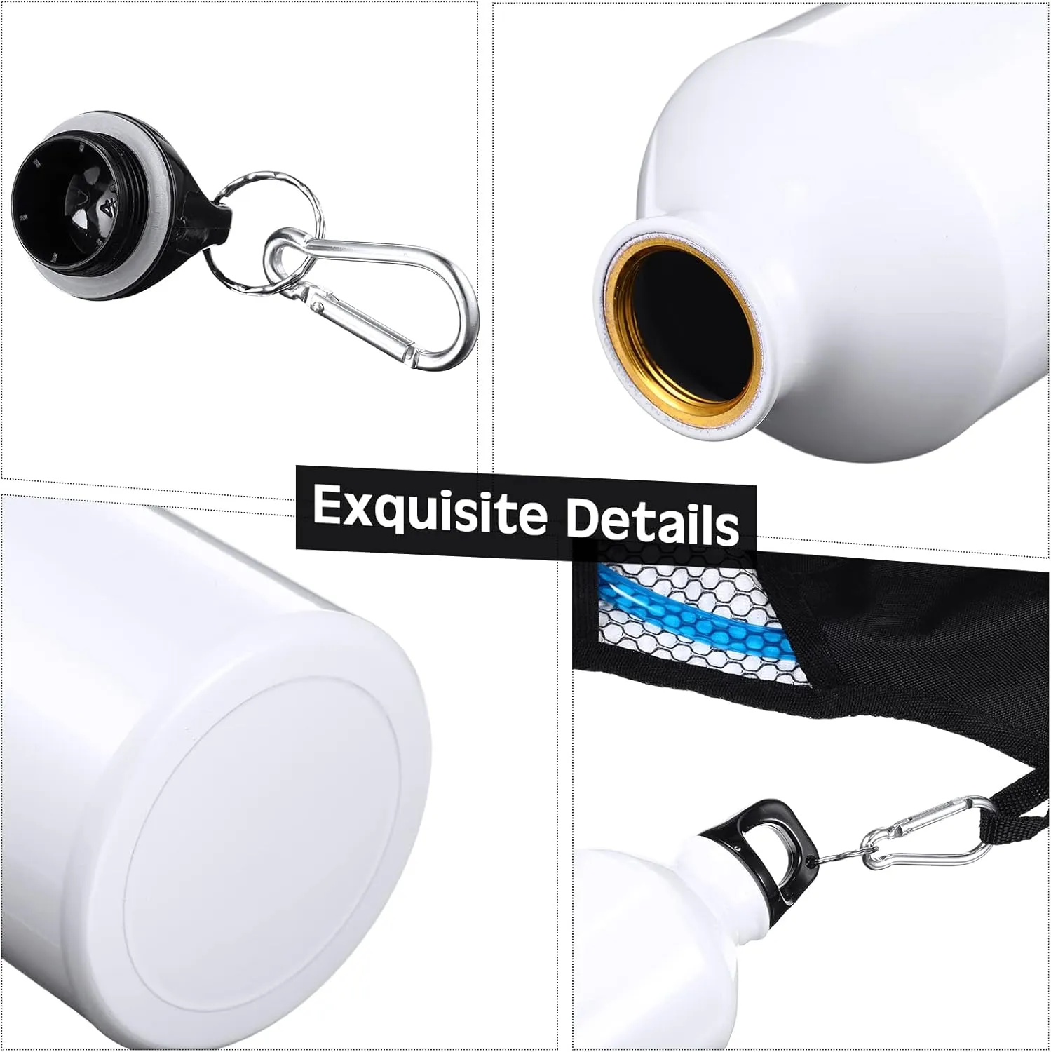 CHENGU 10 Pcs Aluminum Water Bottle 20 oz Reusable Bottles Lightweight Leak Proof Aluminum Sports Travel Bottles with Twist Cap Buckle for Gym, Hiking, Cycling, Camping, Fishing
