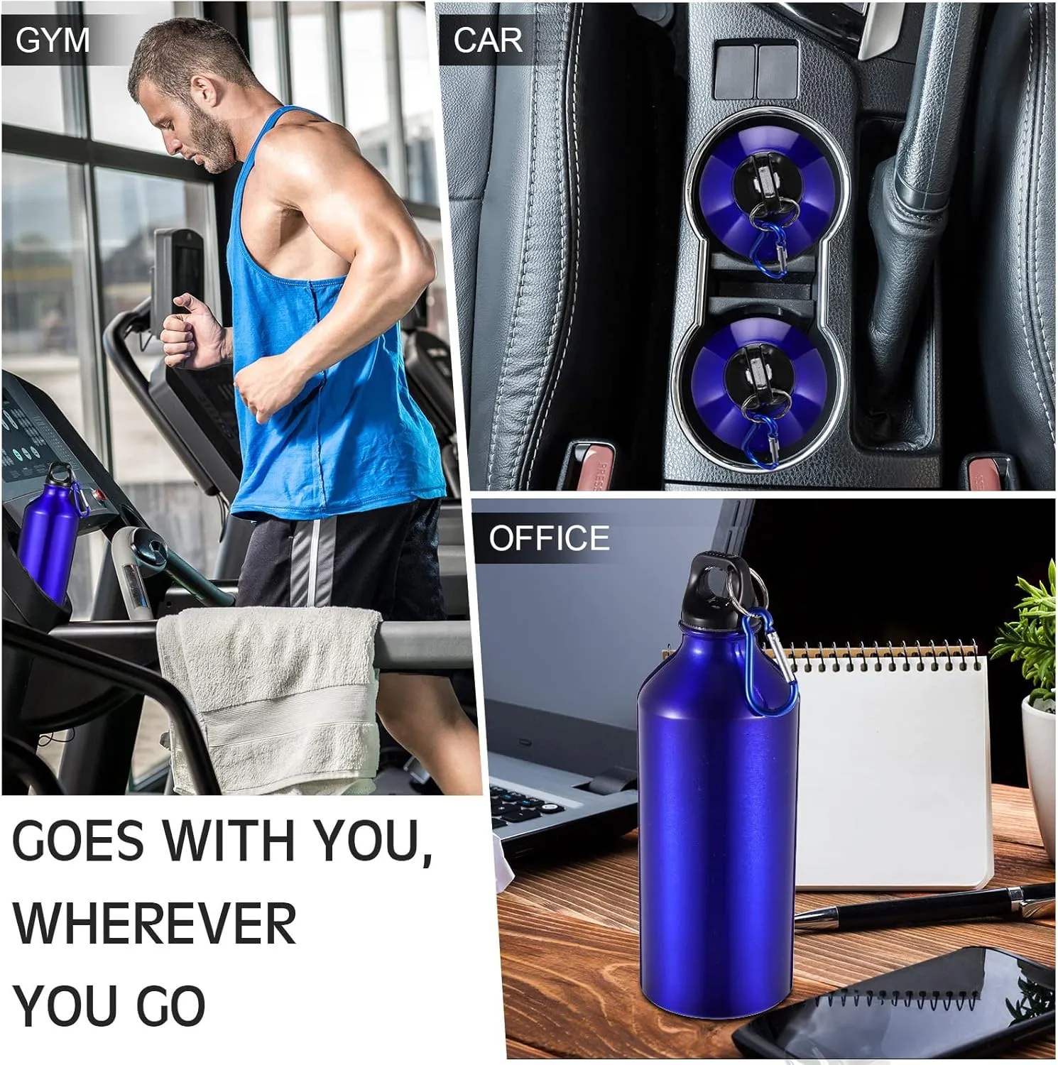 CHENGU 16 Pack Aluminum Water Bottles 20 Oz Blank Reusable Water Bottles Lightweight Aluminum Gym Travel Bottle Leak Proof Team Customized Bottles for Bike Bicycle Camping