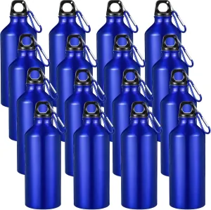 CHENGU 16 Pack Aluminum Water Bottles 20 Oz Blank Reusable Water Bottles Lightweight Aluminum Gym Travel Bottle Leak Proof Team Customized Bottles for Bike Bicycle Camping