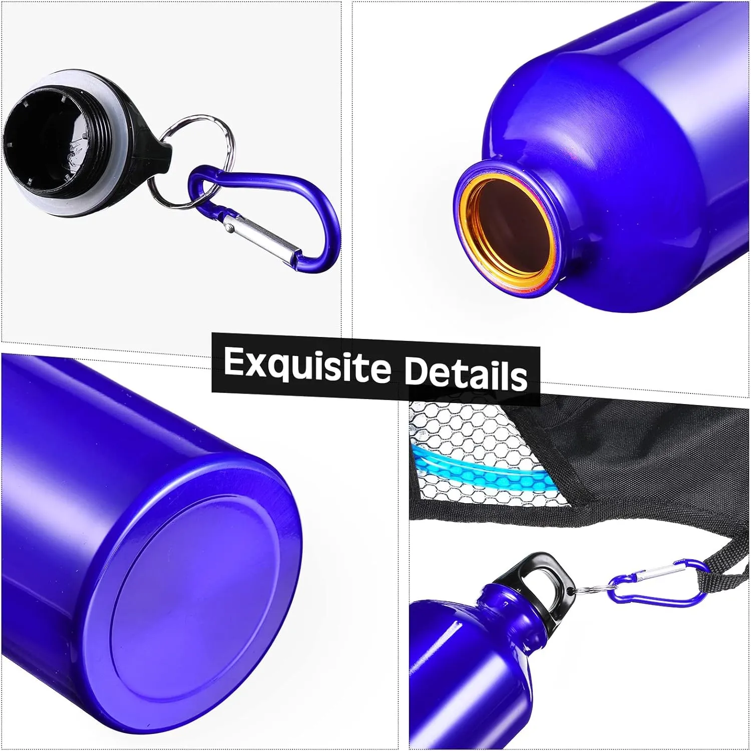 CHENGU 16 Pack Aluminum Water Bottles 20 Oz Blank Reusable Water Bottles Lightweight Aluminum Gym Travel Bottle Leak Proof Team Customized Bottles for Bike Bicycle Camping