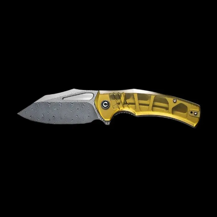 CIVIVI BullTusk Flipper Knife, Ultem Handle, 3.48" Damascus Blade