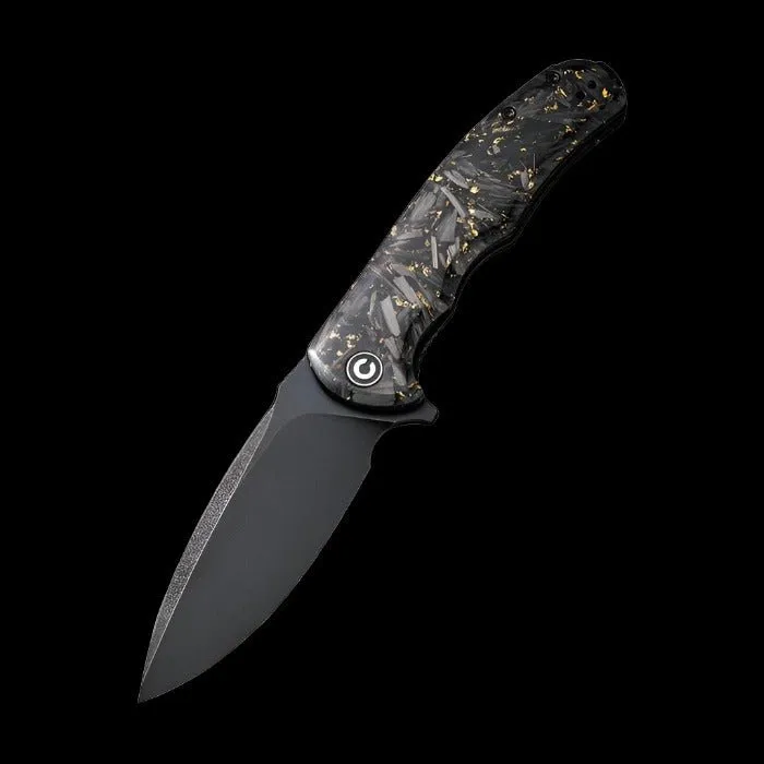CIVIVI Praxis Shredded Carbon Fiber Handle and Black Stonewashed Blade