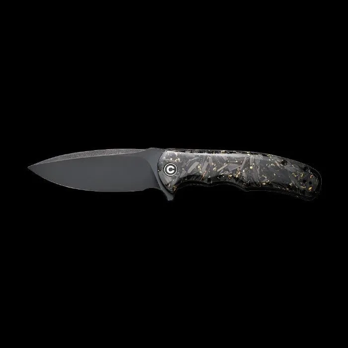CIVIVI Praxis Shredded Carbon Fiber Handle and Black Stonewashed Blade