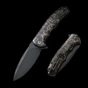 CIVIVI Praxis Shredded Carbon Fiber Handle and Black Stonewashed Blade