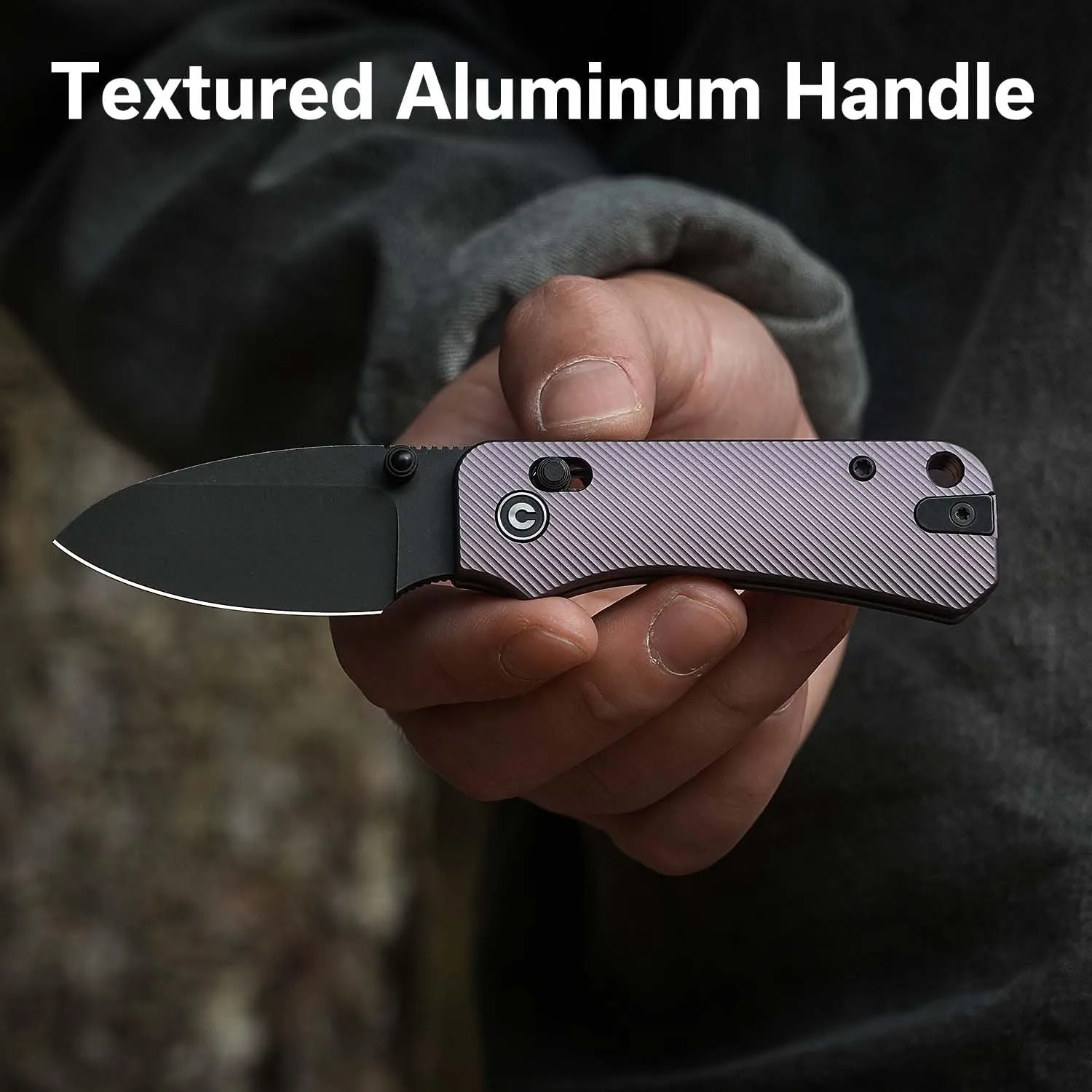 CIVIVI Small Pocket Knife for EDC, Baby Banter 2 Crossbar Lock folding Knife with 2.34" Nitro-V Blade Aluminum Handle, Titanium Thumb Stud Opener C23074-2