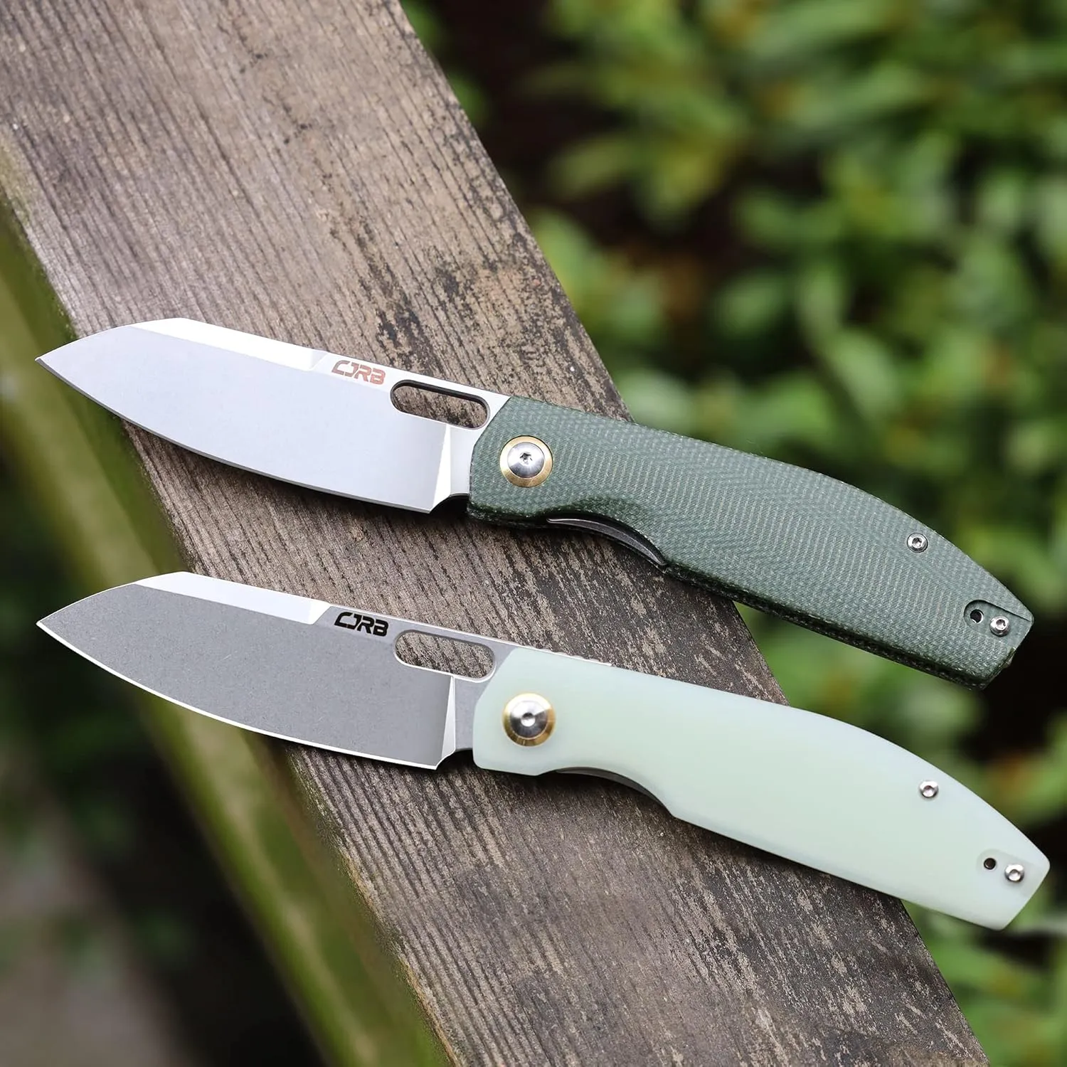 CJRB Pocket EDC Knife Ekko(J1929) Small Folding Knife AR-RPM9 Steel Blade and Green Micarta Handle Outdoor for Men Women for Gifts