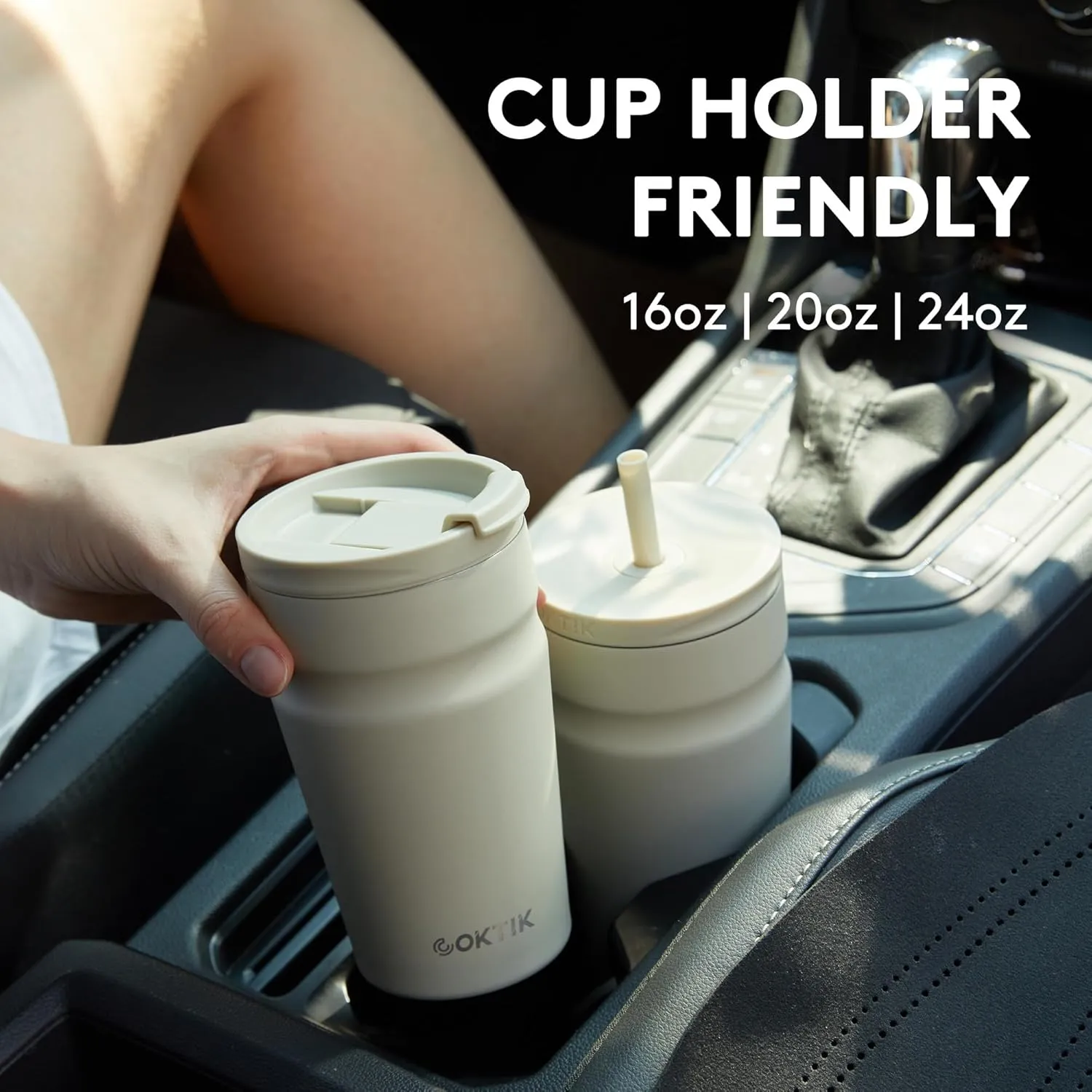 COKTIK 16oz Insulated Tumbler with Lid and Straw 2 Lids (Straw/Flip) Iced Coffee Cup Reusable Stainless Steel Travel Mug Water Bottle Cupholder Friendly for Women Men Her Him (Bay Leaf)