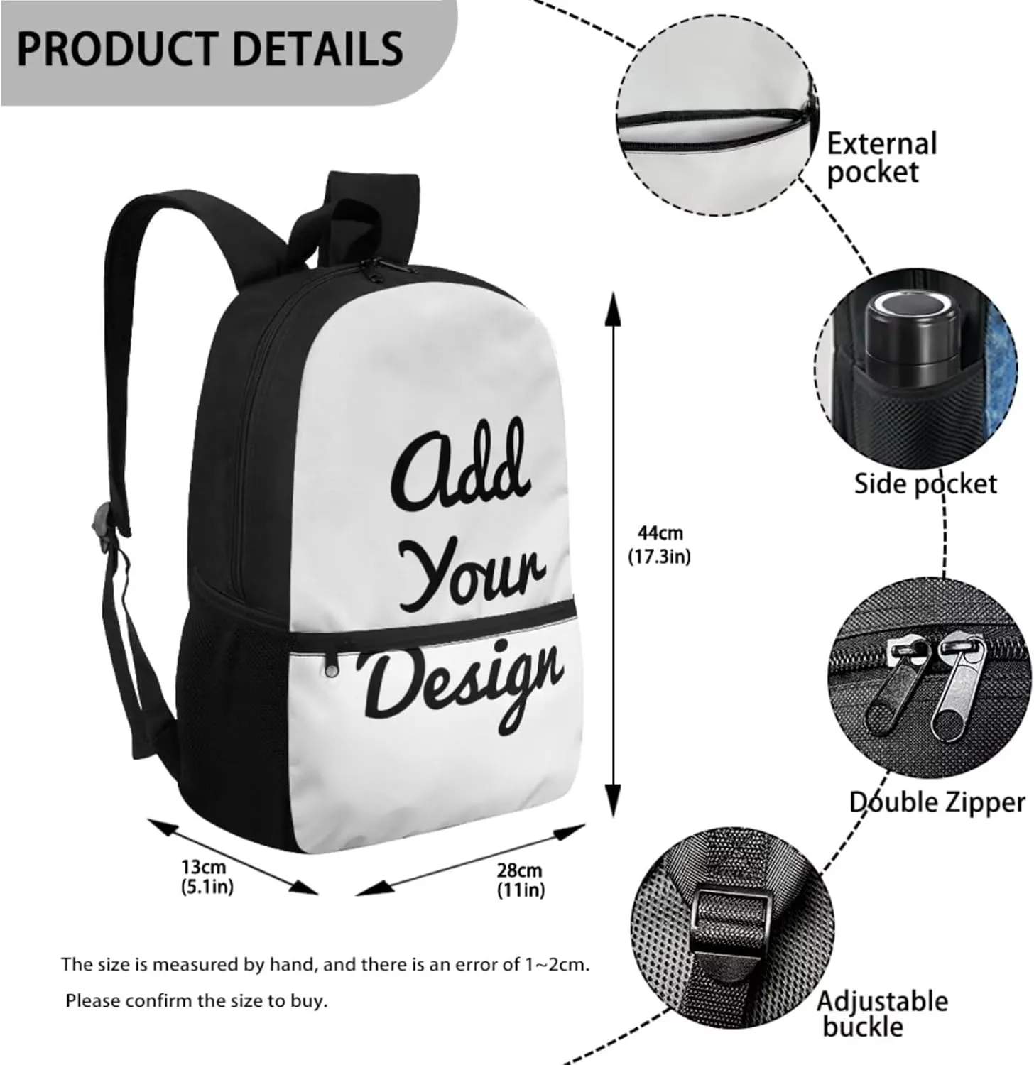 Coldinair Custom Backpack for School Boys Kids Personalized Backpack with Lunch Box and Water Bottle Pencil Case Lightweight School Bag for Primary Elementary Middle School Boys Travel Daypack