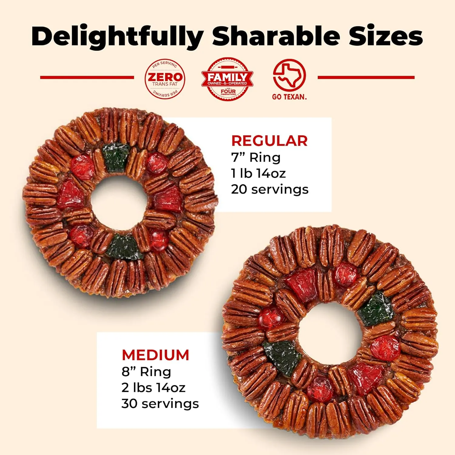 Collin Street Bakery DeLuxe® Fruitcake in Collectible Gift Tin - 101 Regular Size 7” Cake with Pecans, Cherries, Pineapple, Papaya, Raisins, & Honey