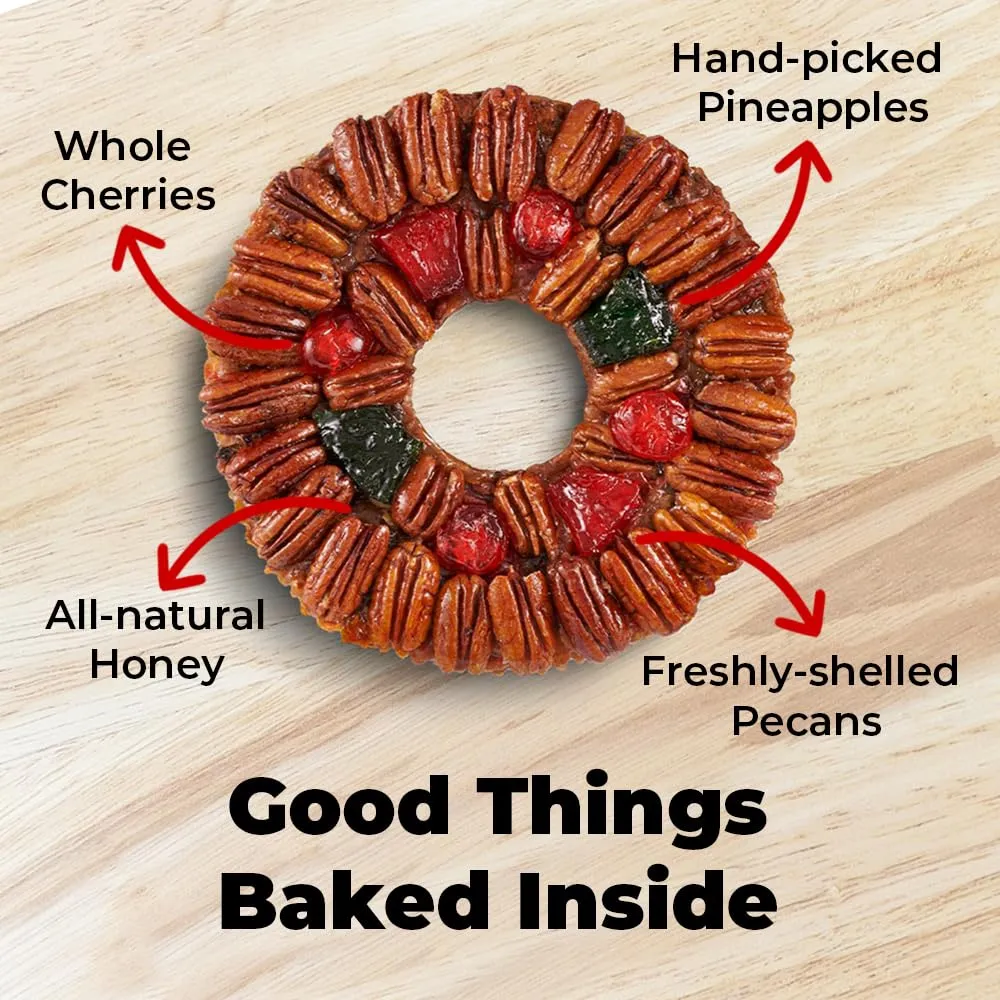 Collin Street Bakery DeLuxe® Fruitcake in Collectible Gift Tin - 101 Regular Size 7” Cake with Pecans, Cherries, Pineapple, Papaya, Raisins, & Honey