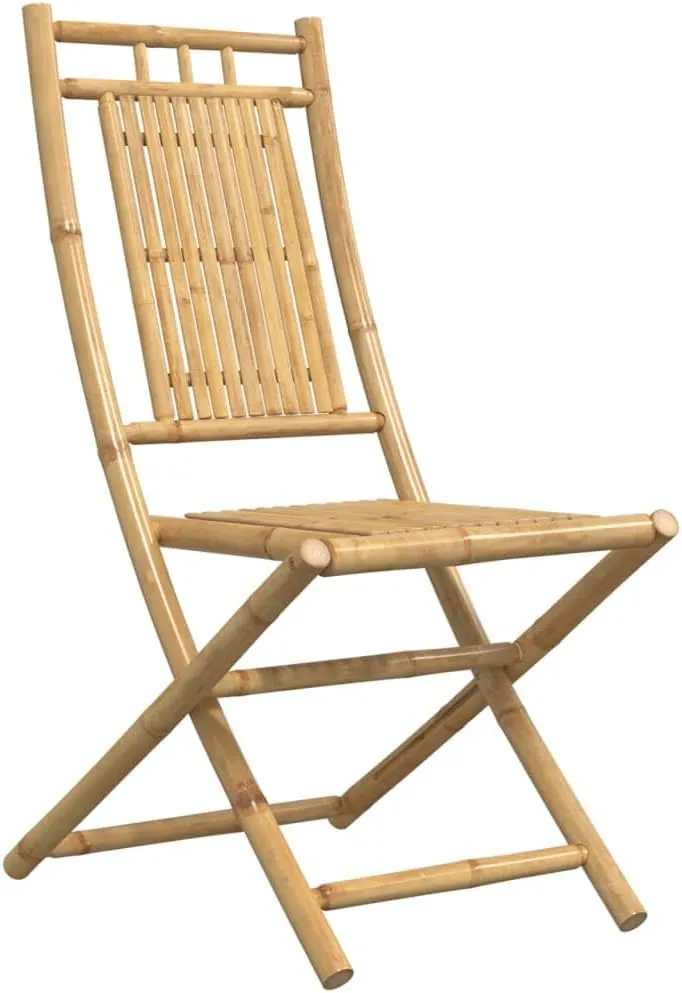 Comfortable Chair Dining Chairs Lawn Chairs Kitchen Chairs - Folding Patio Chairs 2 pcs 18.1"x26"x39" Bamboo for Campsites Garden Outside Terrace