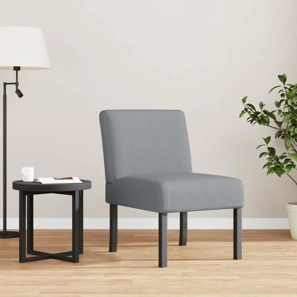 Comfortable Slipper Chair for Relaxation, Light Gray Fabric, Cozy Lounging and Stylish Décor