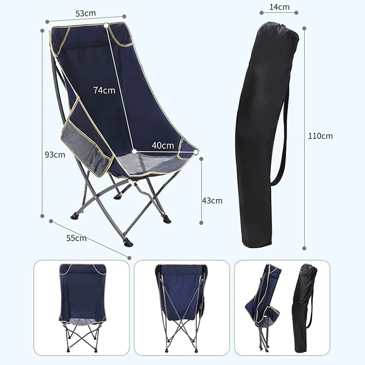 Computer Chair , Camping Chairs Outdoor Furniture Beach Chairs Ultralight Folding Camping Chair With Backrest Leisure Beach Seat With Mesh External Hanging Bag Portable Backpack Chair Folding Chairs P