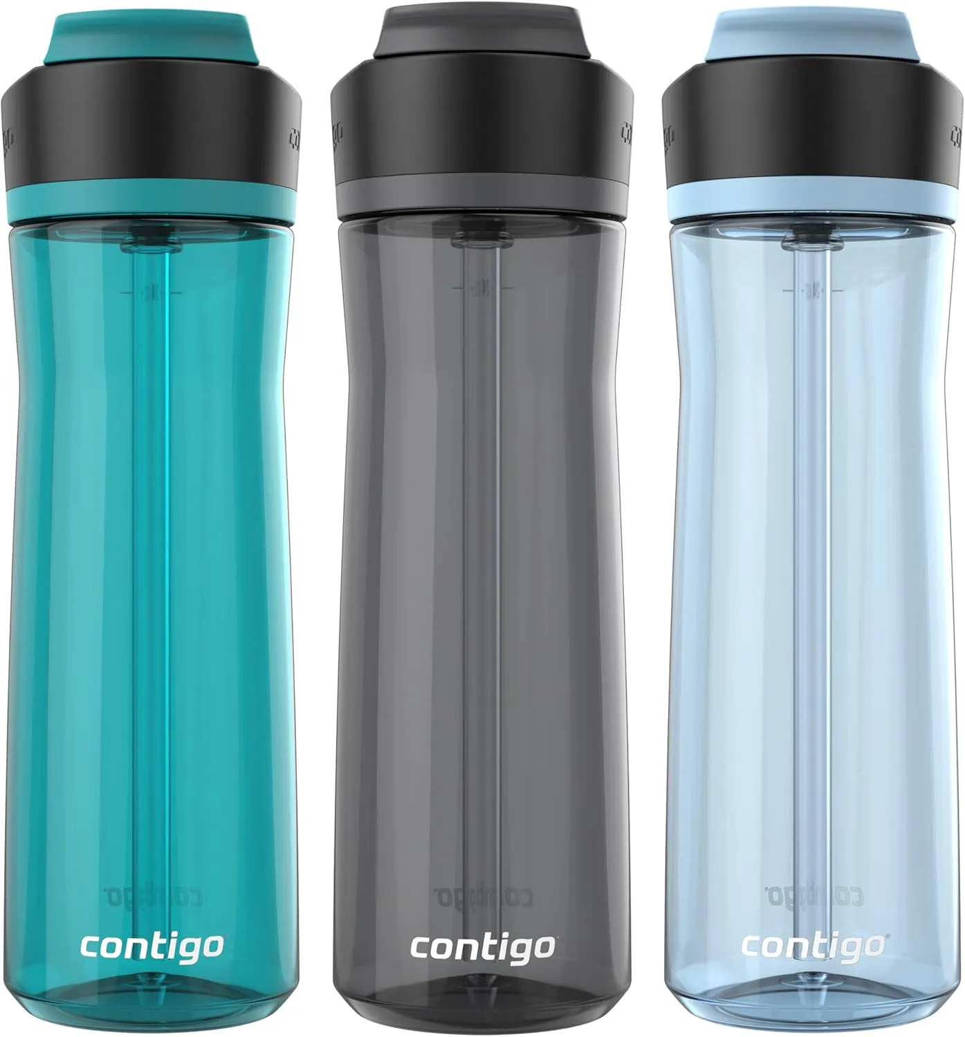 Contigo AUTOSPOUT Water Bottle 24 oz Leakproof Design Juniper/Sake/Glacier 3-Pack