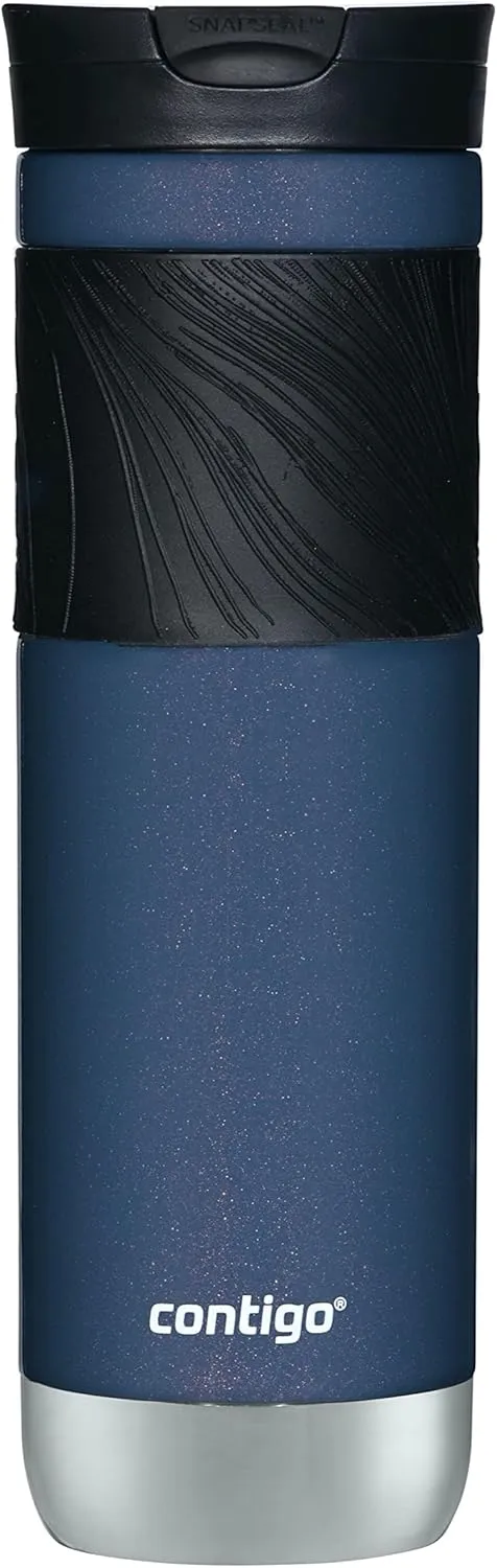 Contigo Byron Insulated Stainless Steel Travel Mug with Leak-Proof Lid 24oz Reusable Coffee Cup or Water Bottle BPA-Free Long-lasting ThermoLock Insulation Midnight Berry