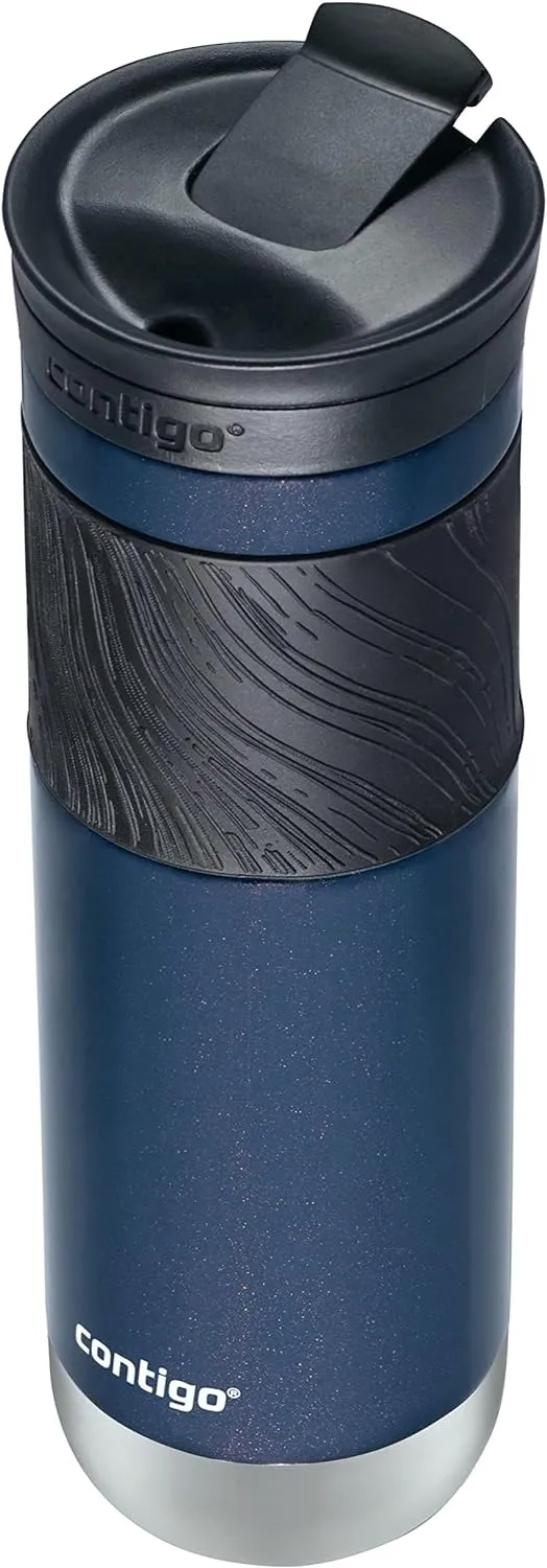Contigo Byron Insulated Stainless Steel Travel Mug with Leak-Proof Lid 24oz Reusable Coffee Cup or Water Bottle BPA-Free Long-lasting ThermoLock Insulation Midnight Berry