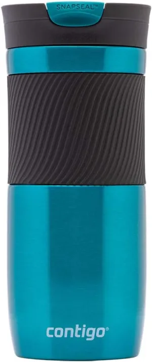 Contigo Byron Snapseal Travel Mug, Stainless Steel Thermal mug, vacuum flask, leakproof tumbler, coffee mug with BPA free Easy-Clean Lid, 470 ml, Biscay Bay