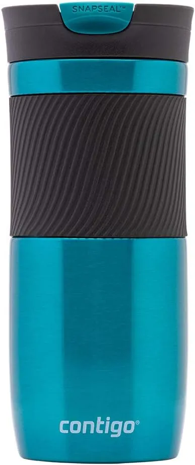 Contigo Byron Snapseal Travel Mug, Stainless Steel Thermal mug, vacuum flask, leakproof tumbler, coffee mug with BPA free Easy-Clean Lid, 470 ml, Biscay Bay