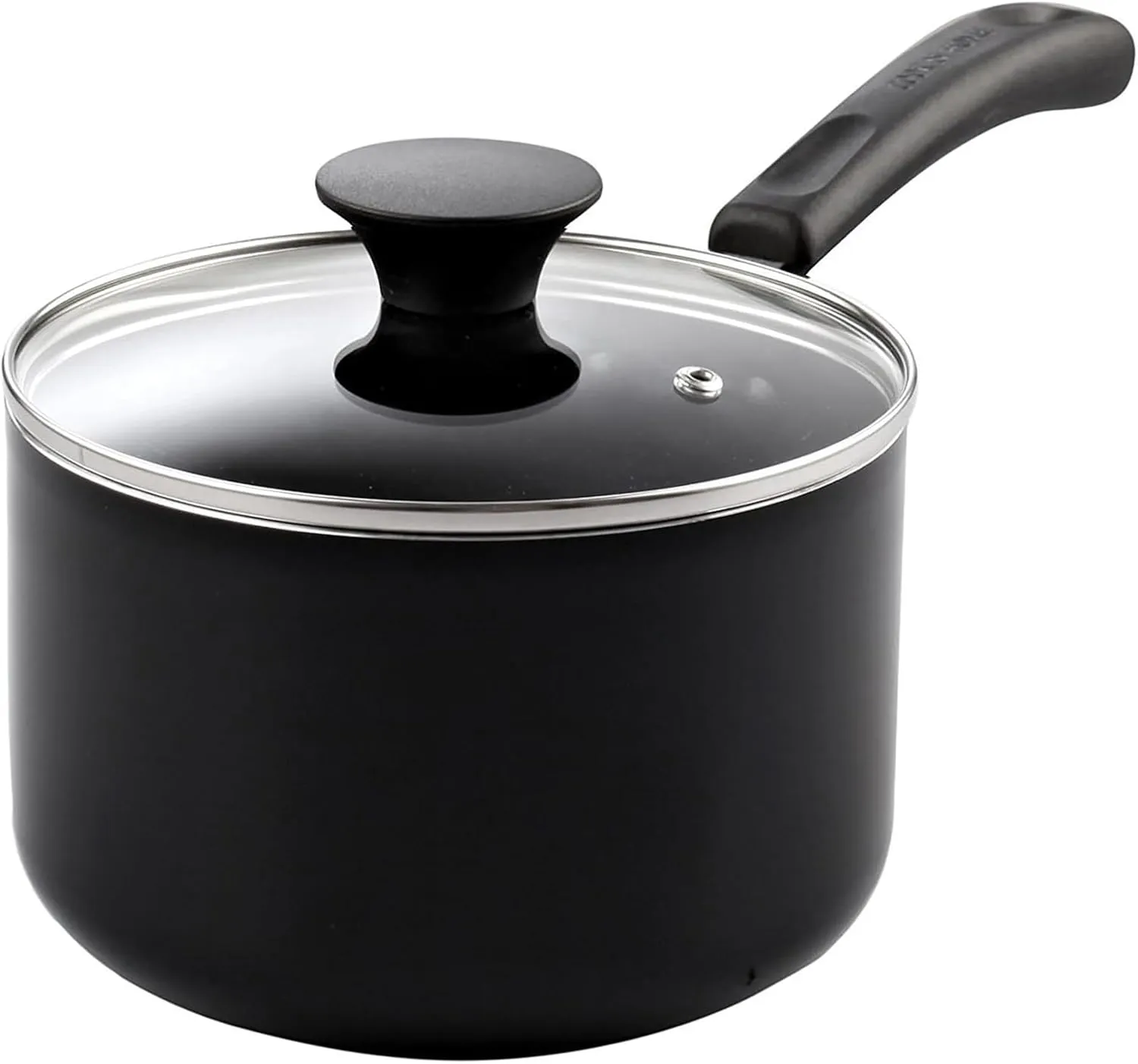 Cook N Home Nonstick Sauce Pan Set 1Qt and 2Qt, Multi-purpose Pots Set Saucepan Kitchenware with Glass Lid, Black, Aluminum