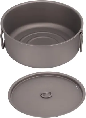 Cooking Pot Titanium Outdoor Cooking Pot with Foldable Handles and Lid Portable and Lasting