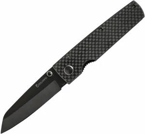 Cool Hand 3.87’’ Folding Pocket Knife - 2.75’’ Black Ceramic Sheep Foot Blade, Carbon Fiber Handle & Secure Liner Lock