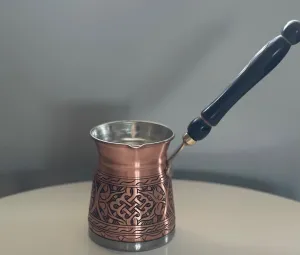 Copper Turkish Greek Mediterranean Coffee Pot Cezve Solid Copper Cezve Briki Saucer Pot