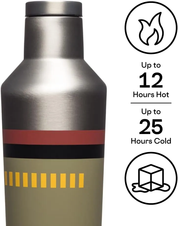 Corkcicle Canteen 16 oz Star Wars Insulated Stainless Steel Bottle, Boba Fett