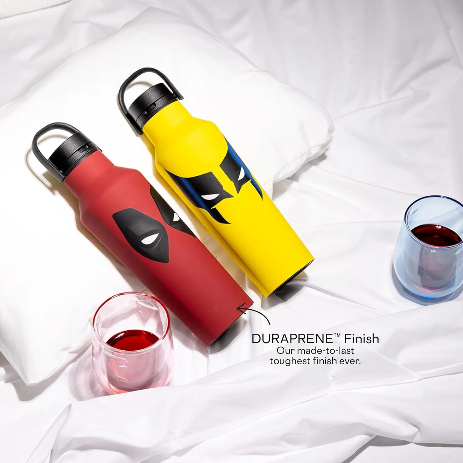 Corkcicle x Marvel Deadpool Insulated Canteen, 20 oz – Water Bottle Keeps Drinks Cold 25hrs, Hot 12hrs – Cupholder Friendly Tumbler with Screw-On Cap