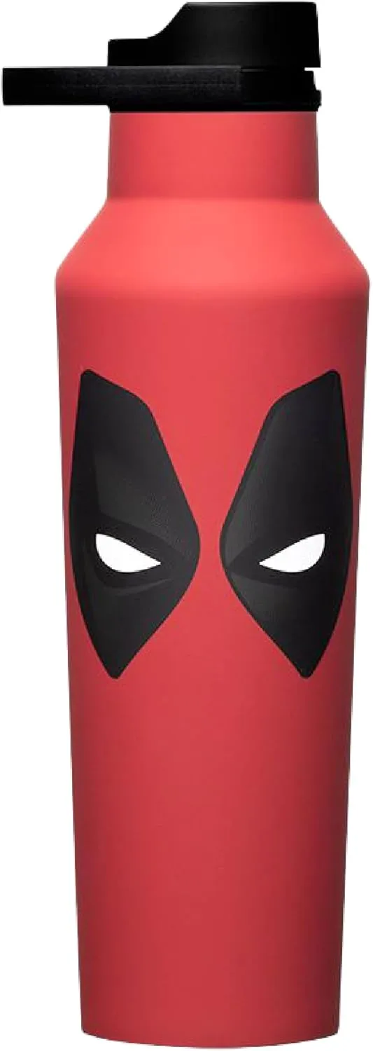 Corkcicle x Marvel Deadpool Insulated Canteen, 20 oz – Water Bottle Keeps Drinks Cold 25hrs, Hot 12hrs – Cupholder Friendly Tumbler with Screw-On Cap
