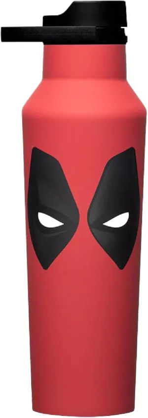 Corkcicle x Marvel Deadpool Insulated Canteen, 20 oz – Water Bottle Keeps Drinks Cold 25hrs, Hot 12hrs – Cupholder Friendly Tumbler with Screw-On Cap