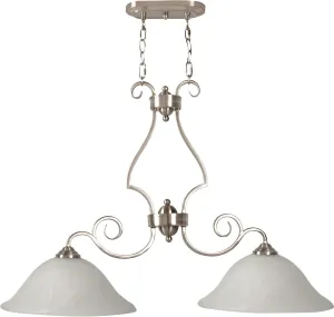 Craftmade 7136BNK2 Cecilia Chandelier Lighting, 2-Light, 120 Watts, Brushed Polished Nickel (13" W x 24" H)