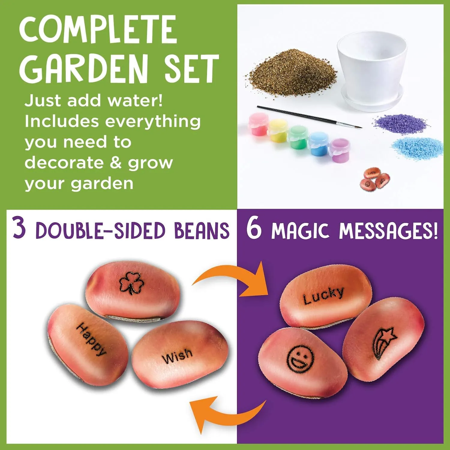Creativity for Kids Magic Bean Garden, Reveal and Grow Magic Messages - Arts and Crafts for Girls and Boys, Kids Science Kit, Unique Gift for Kids ( Ages 5 )