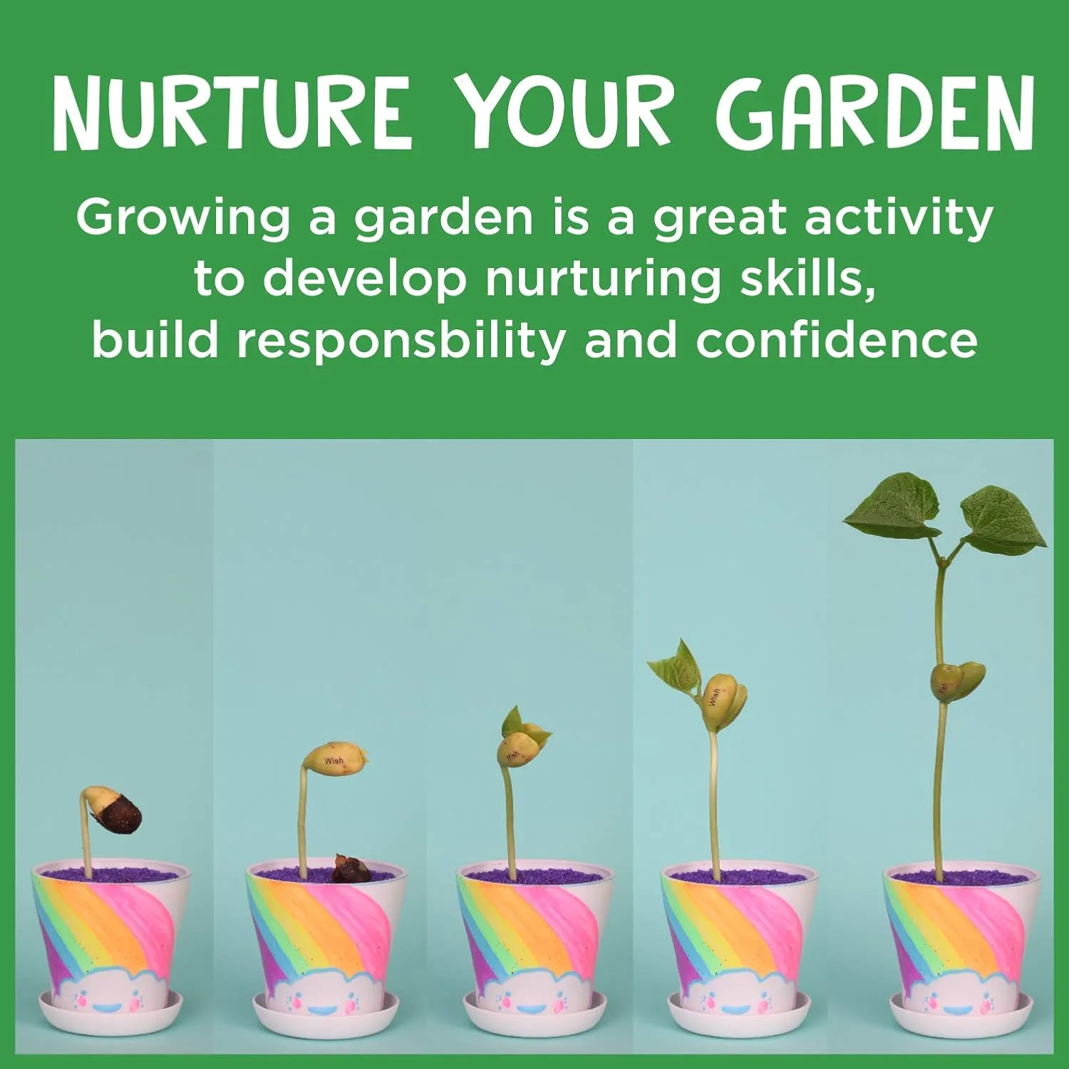 Creativity for Kids Magic Bean Garden, Reveal and Grow Magic Messages - Arts and Crafts for Girls and Boys, Kids Science Kit, Unique Gift for Kids ( Ages 5 )