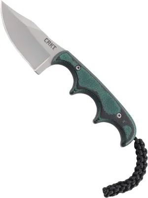 CRKT Minimalist Bowie Neck : Compact Fixed Blade Knife, Folts Utility with Bead Blast Blade, Resin Infused Fiber Handle, and Sheath 2387