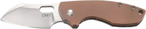 CRKT Pilar Copper EDC Folding Pocket Knife: Compact Everyday Carry, Satin Blade with Finger Choil, Thumb Slot Open, Frame Lock Stainless Handle, Reversible Pocket Clip 5311CU