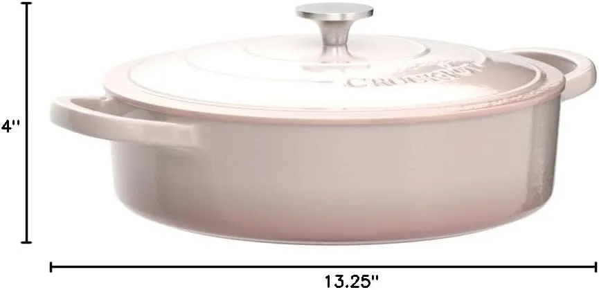 Crock Pot - 125300.02r Crock Pot Artisan Enameled Cast Iron Braiser W/Lid, 5-Quart, Blush