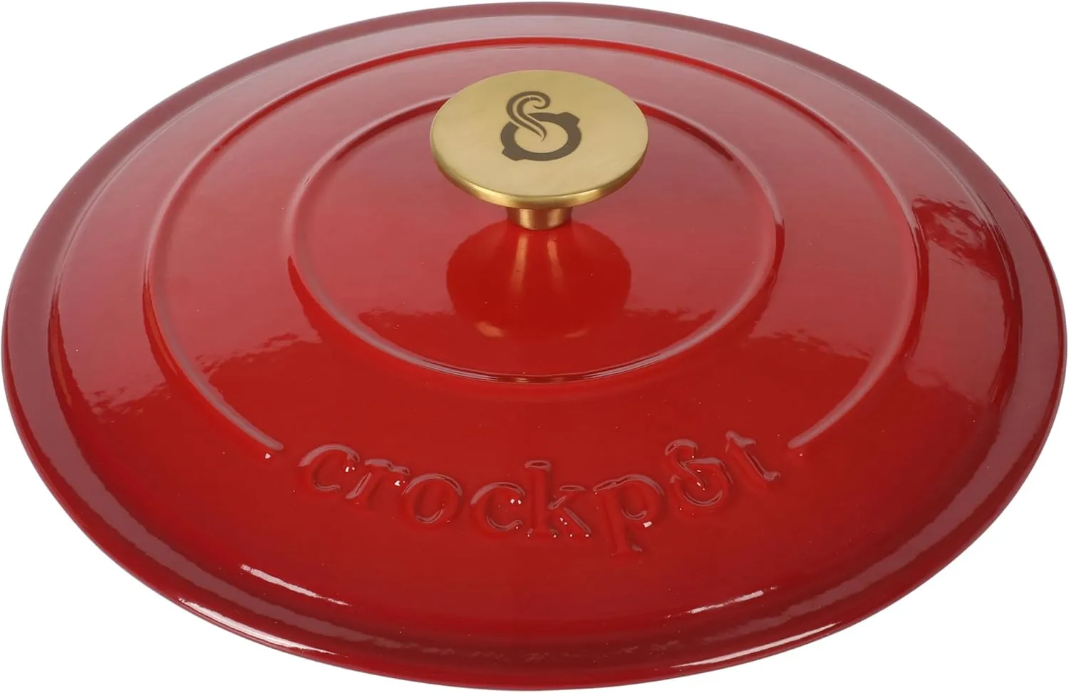 Crock Pot Artisan 6-Quart Round European Enameled Cast Iron Dutch Oven Pot With Lid -Gradient Red