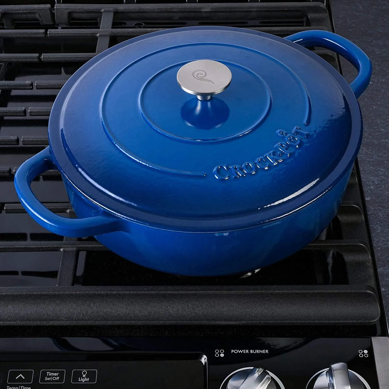 Crock-Pot Crock Pot Artisan Enameled Cast Iron Braiser W/Lid, 5 Quart, Sapphire Blue